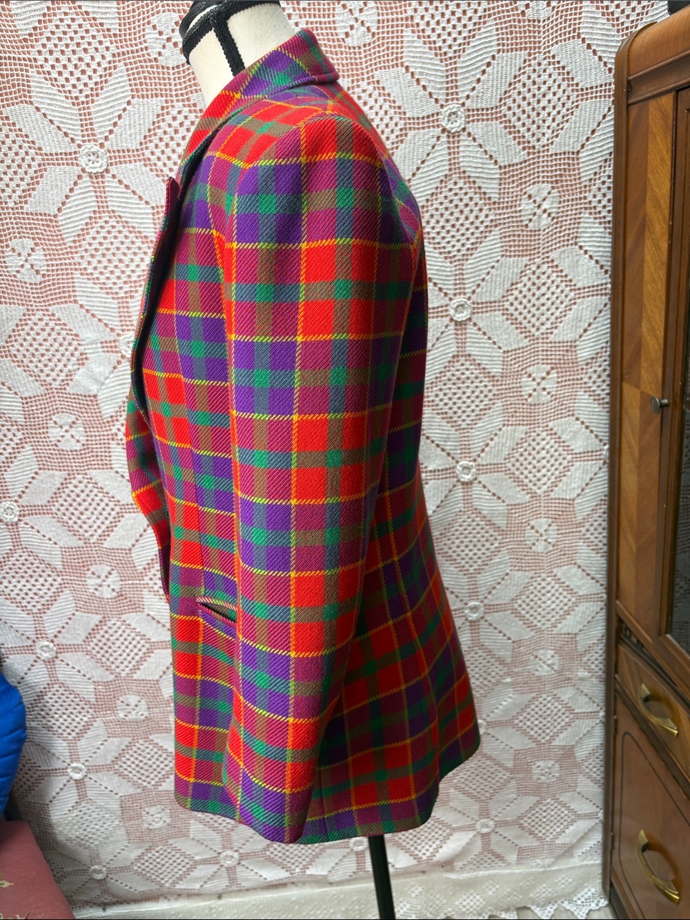 Vintage Raffinalla Wool Plaid Blazer - Picture 6 of 12